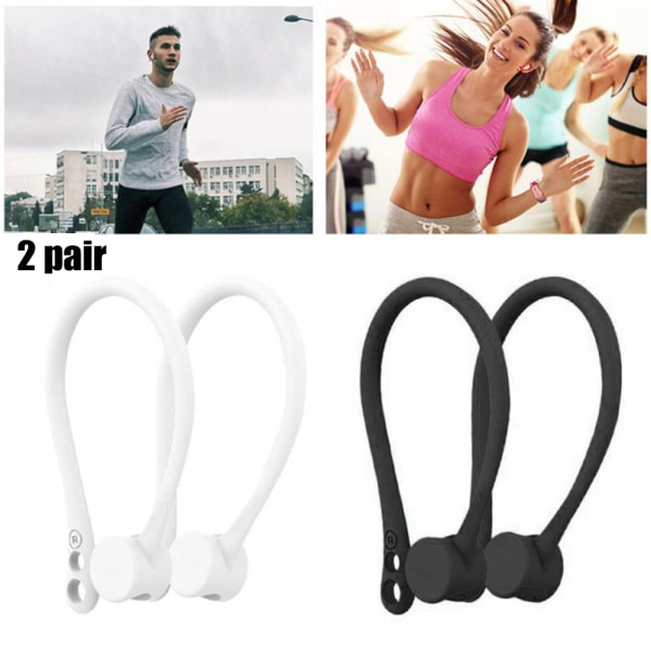 2 par Öronkrokar för Apple 1 2 Anti Fall Bluetooth Headset Öronkrokar Hörlurshållare för löpning Jogging Cykling