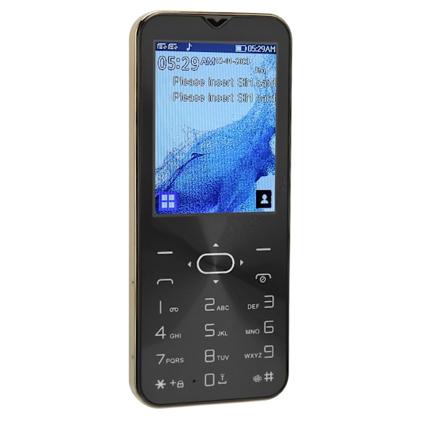 2,8 Tums Skärm Senior Mobiltelefon Hög Röst Stora Knappar 1000mAh Hög Kapacitet med Skyddande Fodral 2G Dubbla Kort Olåst Knapptelefon Guld