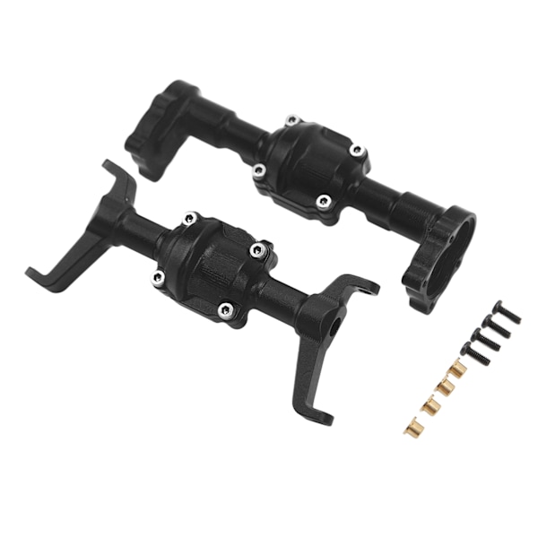RC Etu- ja Taka-akselin Kotelo Alumiiniseos CNC Akselin Kotelosetti FMS FCX24 1/24 RC Autolle Musta