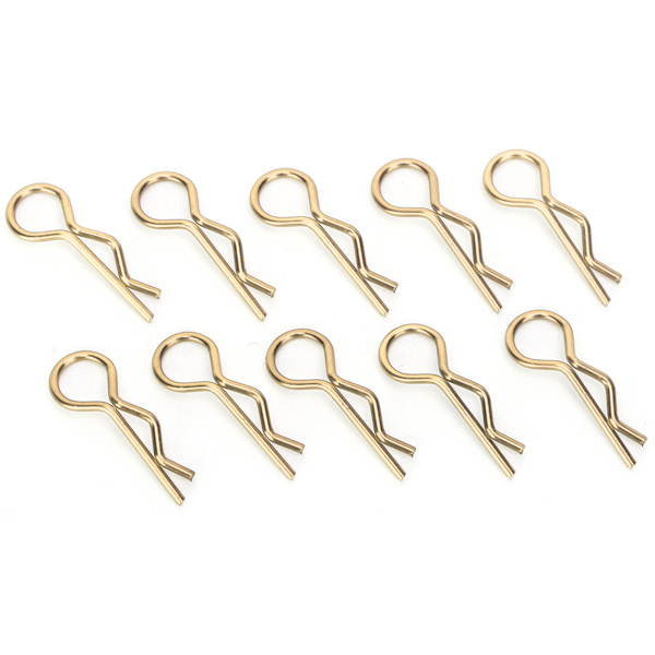 10st RC Car Shell Clip RShape Metal Body Clips Pins för 1/5 1/6 1/8 1/10 RC Car (Guld)