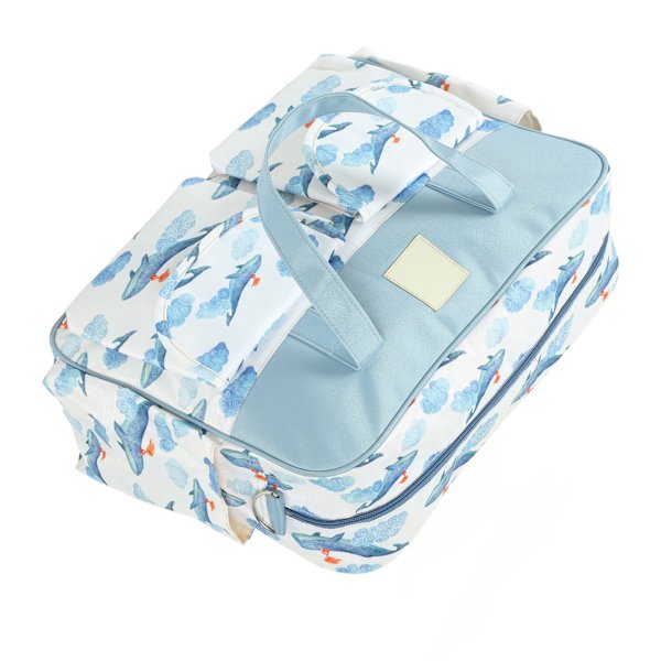 Messenger Bag Vanntett Bærbar Stor Kapasitet Skulder Mamma Messenger Bag for Gravid Kvinne Blåhval