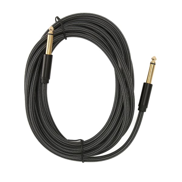 Gitarrkabel Professionell 1/4 tum 6,35 mm hane Nylonflätad instrumentförstärkarkabel för bas, keyboards, högtalare 3m / 9.8ft
