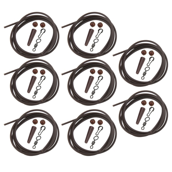 8st ABS + kopparlegering bärbara silikonhårriggar Svängbara karpfisketillbehör (brun)