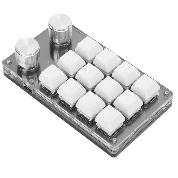 MacroMech Enhånds Mekanisk Tastatur - 12 Tasters Programmerbart Tastatur til Kontor, Gaming og Laboratorium