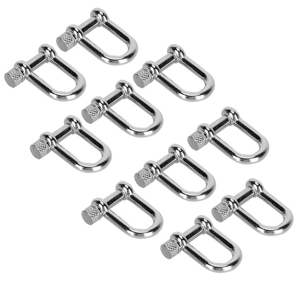 10 stk U-formet Spænde Zink Legering D-Ring Lås Bøjle Spænde til Paracord Armbånd Rundt Hoved