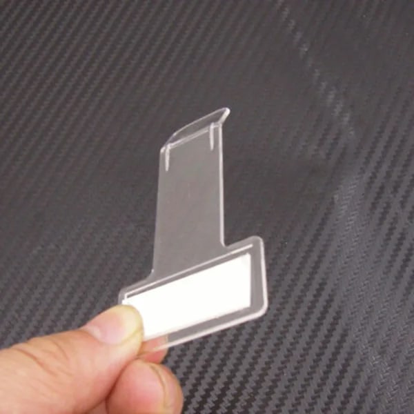 5 kpl Kirkas pysäköintilipputeline muovinen ajastettu lipputeline auton tuulilasin lipputeline teipillä, malli: läpinäkyvä