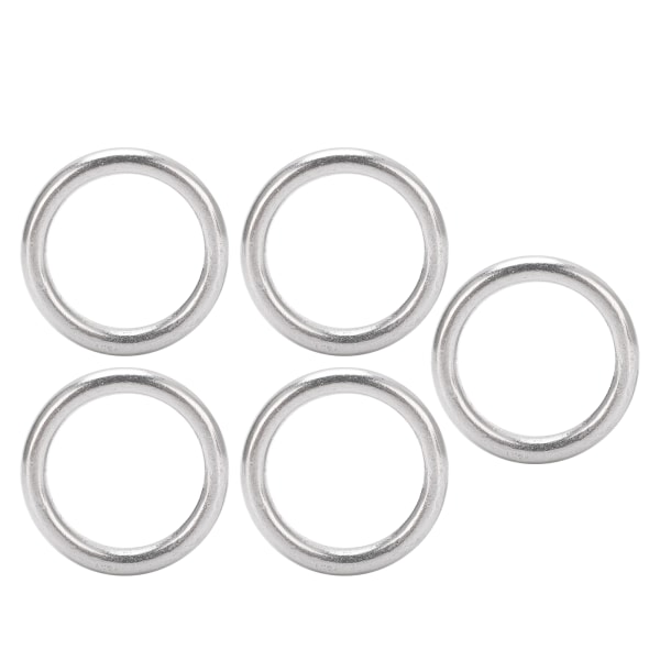 5 st svetsad o-ring rostfritt stål marinkvalitet rund ring för segling dykning bagage 4x20 mm