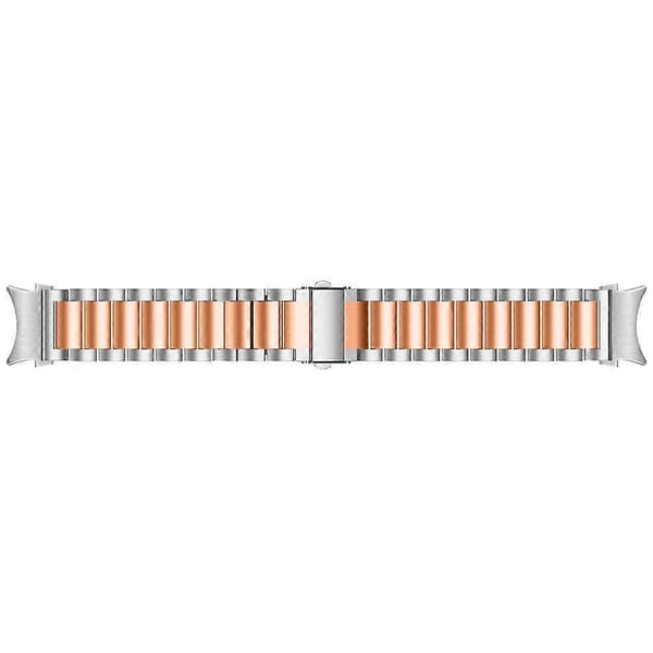Til Samsung Galaxy Watch7 44mm 40mm Rustfrit Stål 3-Perle Armbånd - Rosaguld Multic Multicolor Silver Rose Gold