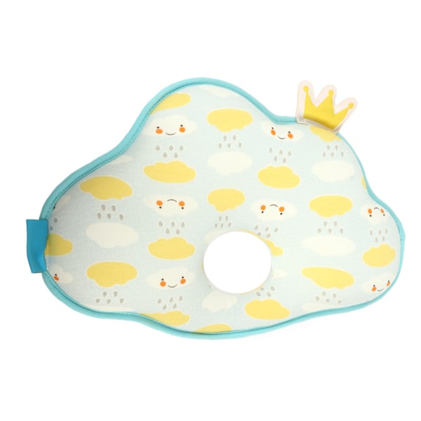 Baby Memory Foam Pude Skyformet Rygsøjlebeskyttelse Bomuld Baby Sovepude til Nyfødt Blå Sky 12,6 X 11,8 X 1,2in