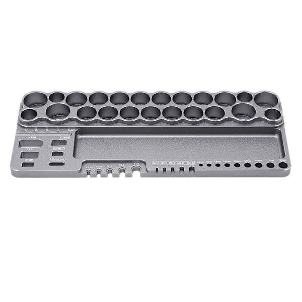 RC Verktygsförvaringsställ Aluminiumlegering RC Skruvmejsel Sax Verktygssats Organizer med Fästhål Grå