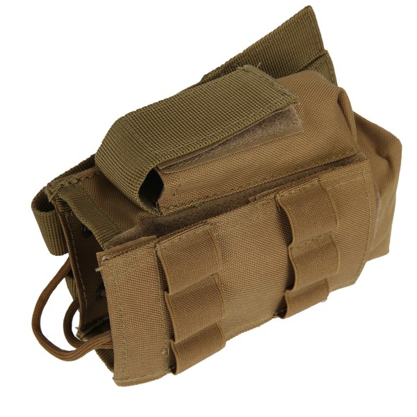 Molle Radio Pouch Mini Radio Holder Bag Vanntett Walkie Talkie hylster med sidelommer Tan