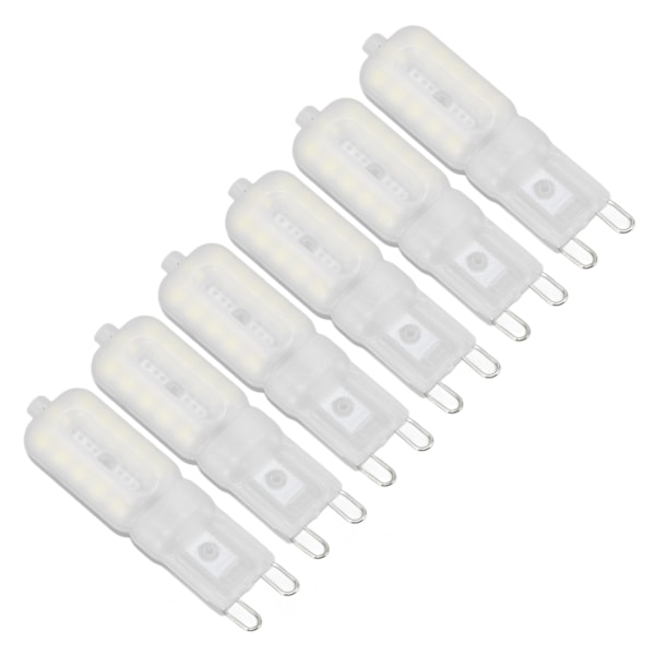 G9-ljuskälla dimbar ögonskyddande energibesparande 5W 22 LED små glödlampor för taklampa skrivbordslampa 6 st vitt ljus 220V