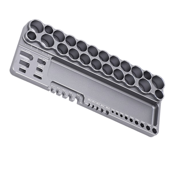 RC Værktøjsopbevaringsstativ Aluminiumlegering RC Skruetrækker Saks Værktøjssæt Organizer med Fikseringshuller Grå