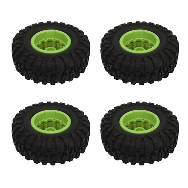 4 KPL 2.2 Tuuman RC-maastoauton renkaat nylonisella kolmionmuotoisella navalla RC-auton renkaat Axial SCX10 90046:lle, Traxxasille, Redcat GEN8:lle, vihreä