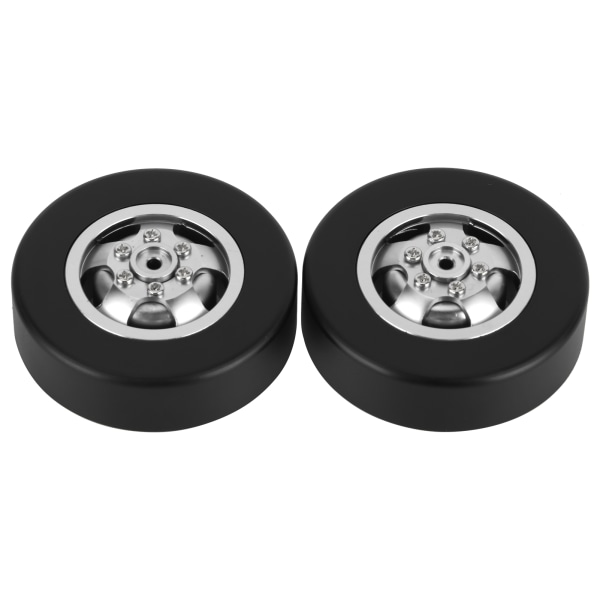 2 stk aluminiumslegering drift dæk RC bildele tilbehør Passer til WPL D12 RC lastbil 54mm sølv