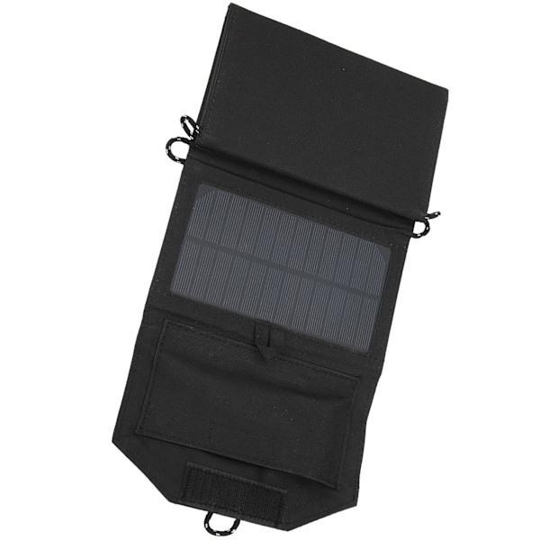 7,2W Solpanel Foldebart Bærbart Solar Opladerpanel med USB Interface til Telefonopladning Sort