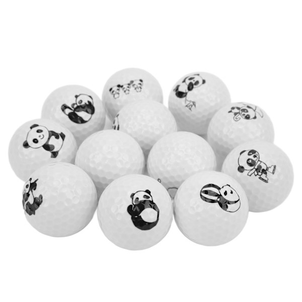 12 kpl Golfpallot Golf Harjoittelualueen Harjoituspallot Söpöllä Panda-kuviolla