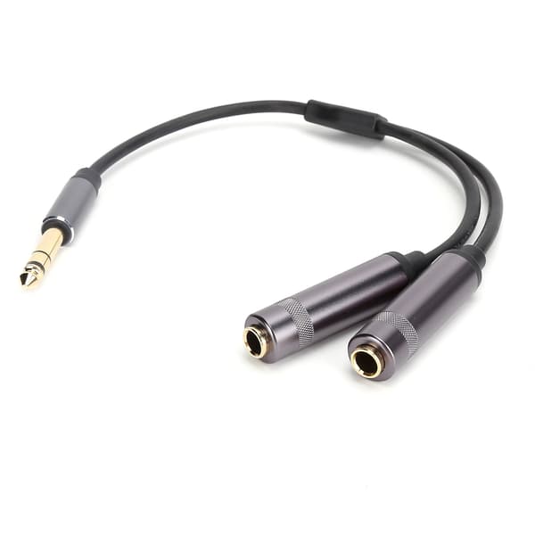 1/4 tomme han stereo til dobbelt 1/4 tomme hun adapterkabel lydkonverter splitterledning