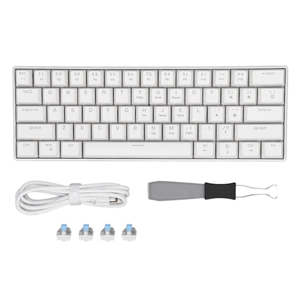 60 % mekaniskt speltangentbord Löstagbart typ C-kabel Trådbundet tangentbord 61 blå switchar Tangentbord för bärbara Windows-datorer