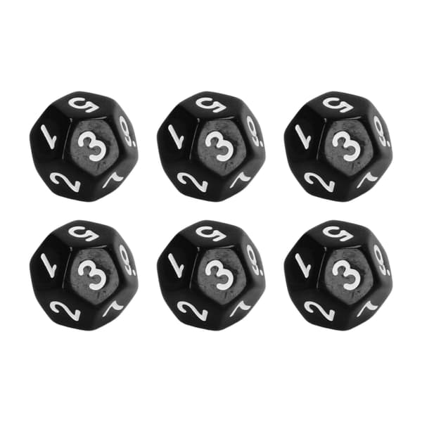 40 stk. 12-sided terningesæt Polyhedral terninger til familiespil, brætspil, pub, klubspil, sort