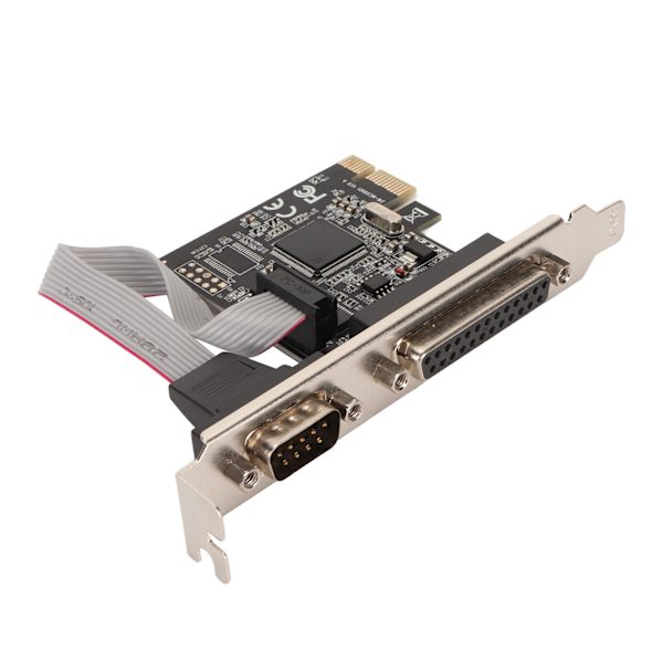PCIe til RS232 udvidelseskort 9-pin seriel 25-pin parallel port Combo 2,5 Gbps PCIe Com Port Adapter til Printer POS Automation