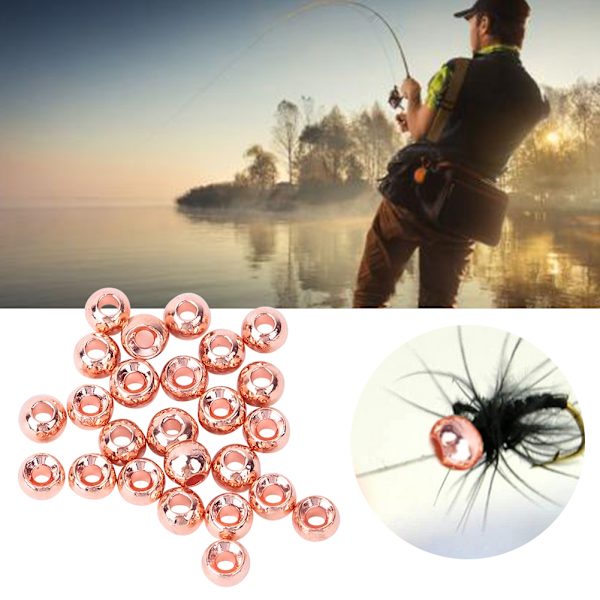 25 st slitsade Tungsten flugbindningspärlor Jigkrokar Fiskeredskapstillbehör (3,8 mm)