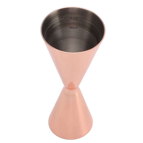 Cocktail Double Jigger Rostfritt Stål Innovativ Vimmätkopp Bartending Mätjigger 1/2oz Kopparplätering