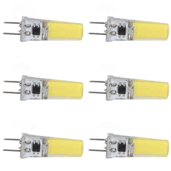 6 stk. G8 LED-pære 5W dæmpbar 2508 COB energibesparende nem installation 360 grader 50000 timer stabil 5W pærer 100-120V koldt hvidt