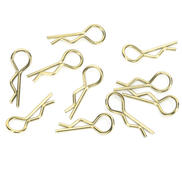 10st RC Car Shell Clip RShape Metal Body Clips Pins för 1/5 1/6 1/8 1/10 RC Car (Guld)