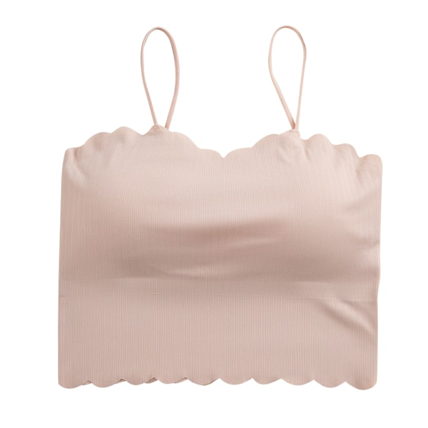 Naisten Lyhyt Tank Top Spaghetti-Hihnoilla Slim Fit Pehmustettu Saumaton Tank Top Päivittäiseen Käyttöön Vaaleanpunainen Vapaa Koko