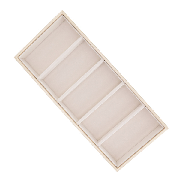 5-rutnigt glasögonfodral, multifunktionellt, platsbesparande, 5 fack, förvaringslåda, beige
