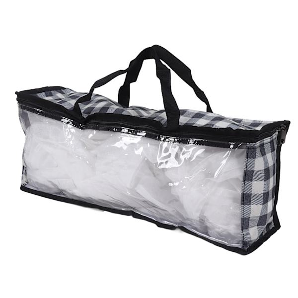 Suurikapasiteettinen läpinäkyvä vetoketjullinen säilytyspussi pölytiivis irrotettava vaatteiden järjestäjä PVC-kalvo CD-säilytyspussi huippulippalakille urheilulippalakille sininen ruudullinen