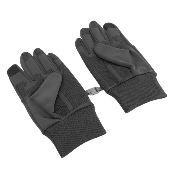 1 par fuldfinger cykelhandsker Touch screen varme handsker til mænd Kvinder Ridetræning Skydning Grå M