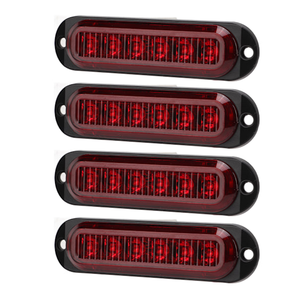 4 stk. Lastvogns Sidelys Høj Lysstyrke 90LM IP65 Vandafvisende 6 LED'er Lastvogns Nødlys 12‑24V Rød