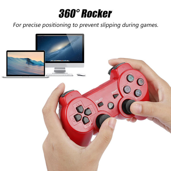 Langaton Bluetooth -peliohjain Täysin varusteltu pelikahva PS3:lle (punainen)