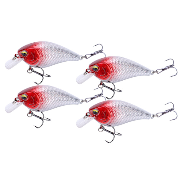 4st Artificiell Simulering Plast Minnow Crank Rock Lure Bete Fisketillbehör3#