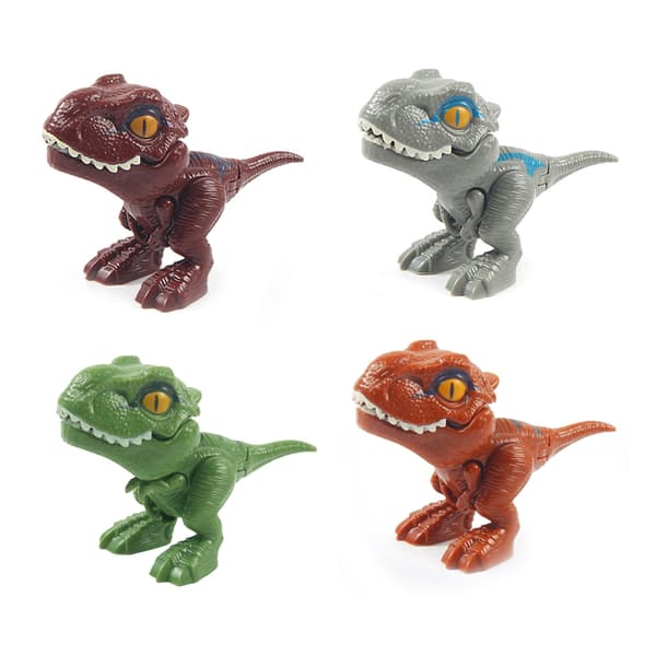 4 stk. fingerdinosaurlegetøj udsøgte bevægelige mini-simulationsdinosaurlegetøj til børn