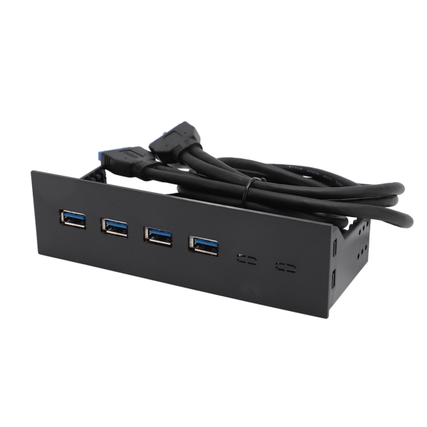 USB 3.0 frontpanelhub 5.25in 4 porter 5Gbps Stabil Plug and Play optisk stasjon Frontpanel for stasjonært hovedkort