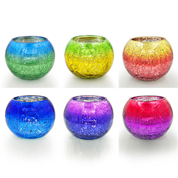 Ljusstake Multipurpose Glas Tealight Ljusstake Dekoration Galvaniserad Gradient Färgglad Ljusstake