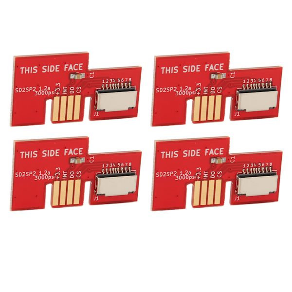 Konsol Micro Storage Card Adapter Spilkonsol Hukommelseskortlæser til GC SD2SP2 SDLoad SDL 4stk Rød