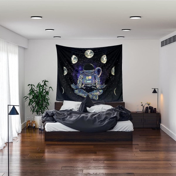 Galaxy Astronaut Mandala veggteppe for soverom og rominnredning