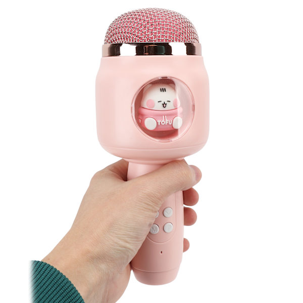 Sød børnemikrofon trådløs Bluetooth dejlig husholdning håndholdt mikrofon til fest pink