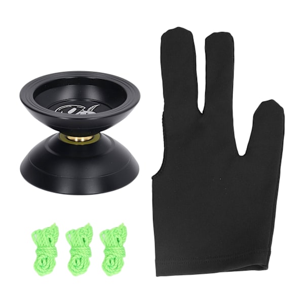 Yo Toy 2 Rotasjonsmoduser String Trick De-stressende Uresponsive Yo-yo med Kulelager for Barn Mørk Svart