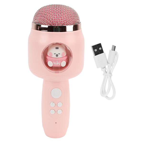 Sød børnemikrofon trådløs Bluetooth dejlig husholdning håndholdt mikrofon til fest pink
