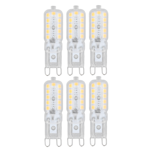 6 kpl G9 LED-lamppua 5W Läpinäkyvä Kansi 22LED Himmennettävä G9 Lamppu Kattovalaisimeen Seinävalaisimeen Pöytävalaisimeen Lämmin Valkoinen 220-240V