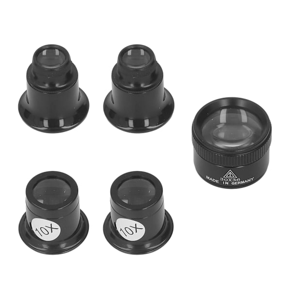 5 st monokulär förstoringsglas 10X 20X 30X 30x36mm multifunktionell lätt bärbar ögonförstoringsglas