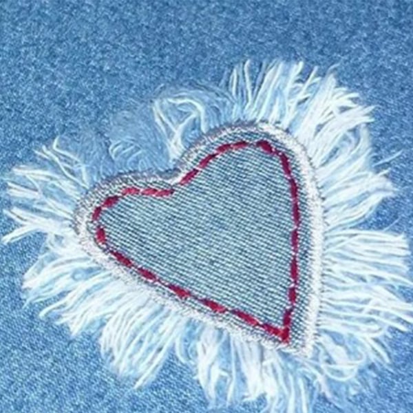 25 stk Denim Broderede Patches Oval Rektangulær Iron On Denim Reparation Patches til Jakker Skjorter Hatte Bukser