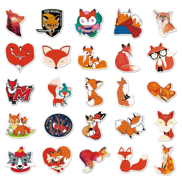 Personlige Sly Fox-klistermærker - 50 ark til scootere, tablets, bagage og gør-det-selv