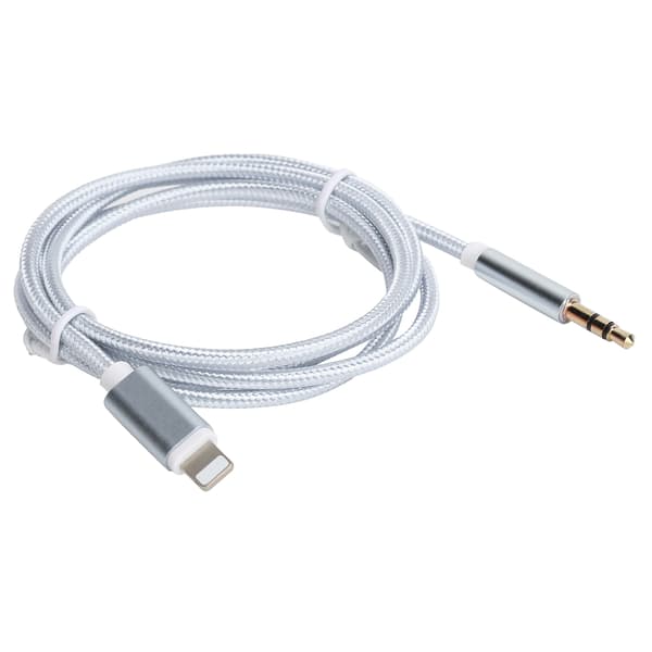 IOS AUX-kabel 3,5 mm lydadapter nylonflettet hvid