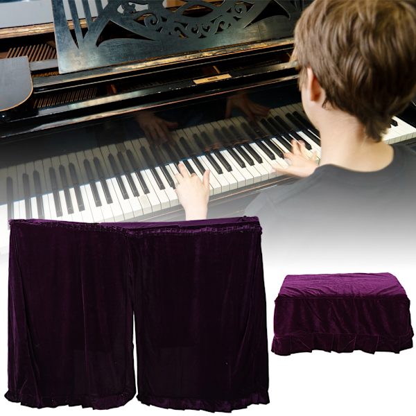 Pysty Pianon koko cover Yhden jakkaran cover Violetti Pleuche Makrame Koriste